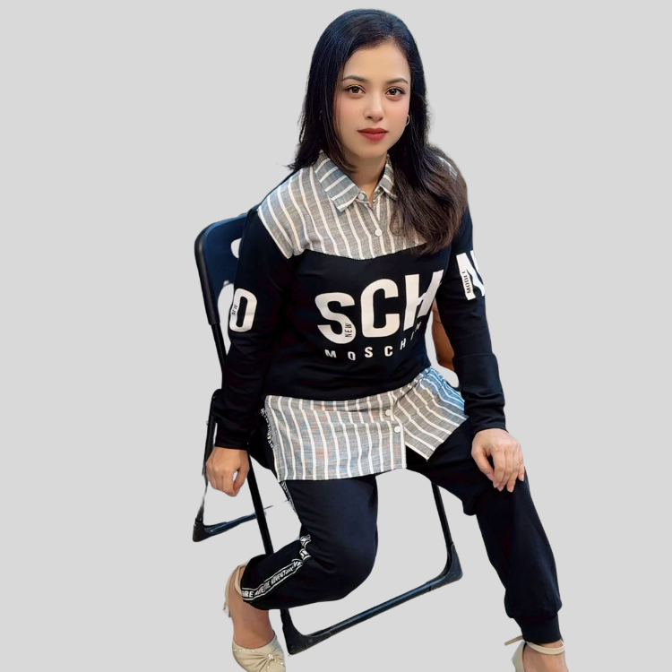 অভিশ্বাস্য মুল্যে প্রিমিয়াম ওভেন–টেরি কম্বিনেশন ক্যাজুয়াল টপ সেট