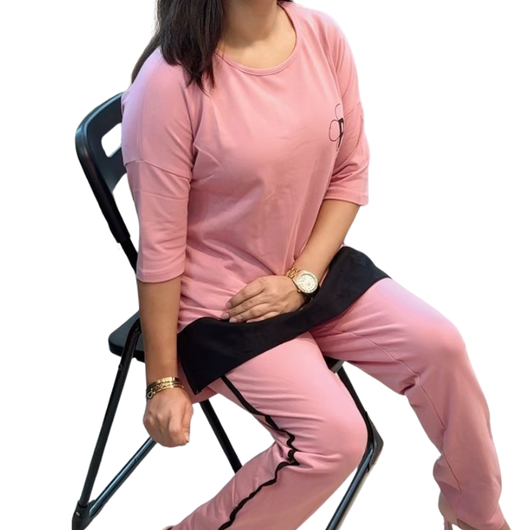 অভিশ্বাস্য মুল্যে প্রিমিয়াম পিঙ্ক LYCRA ফ্যাব্রিক সামার সেট