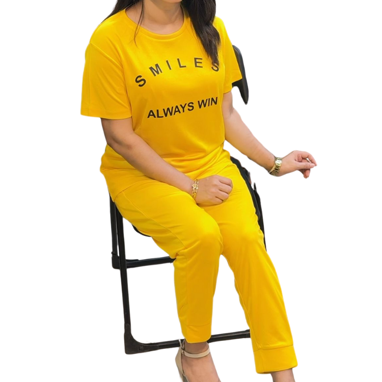 অভিশ্বাস্য মুল্যে প্রিমিয়াম ইয়েলো কো-অর্ড সেট — Fabric: Thai PP